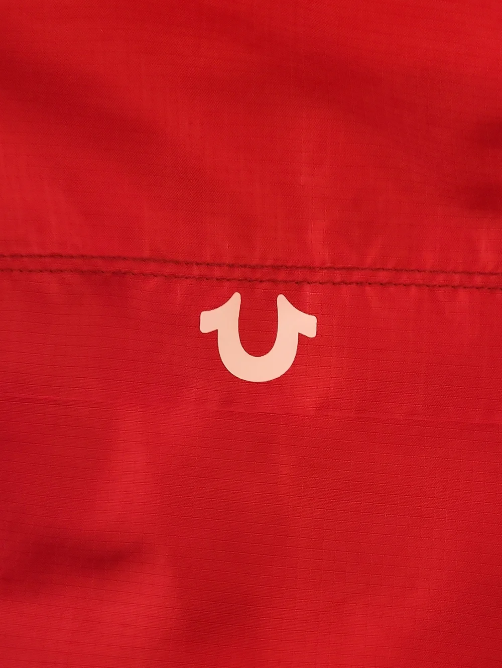 True Religion Red Windbreaker Jacket with White Trim size Large